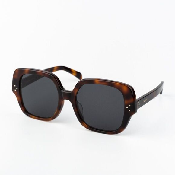 Celine 3 DOTS Women Sunglasses Medium Havana Smoke Grey Geometric CL40241F 53A main image 8